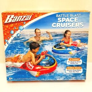Banzai Battle Blast Space Cruisers Inflatable Pool Rider Water Toys